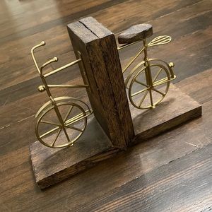 Wood Bicycle Book Ends